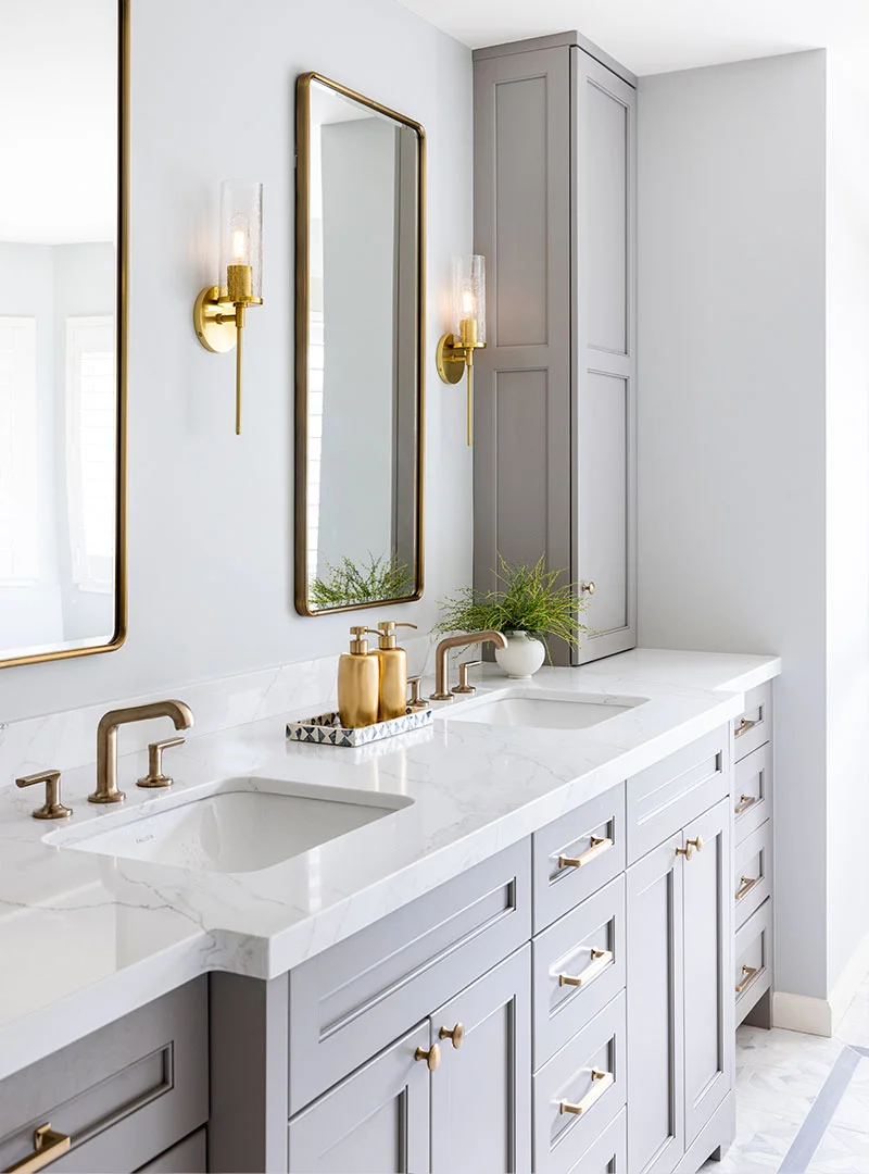 Gray double vanity