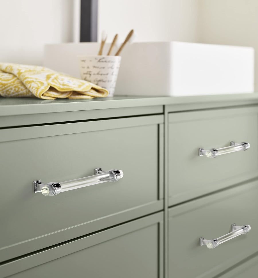 Kitchen idea with the Amerock Cabinet Pull Clear/Polished Chrome 6-5/16 inch (160 mm) Center, Amerock