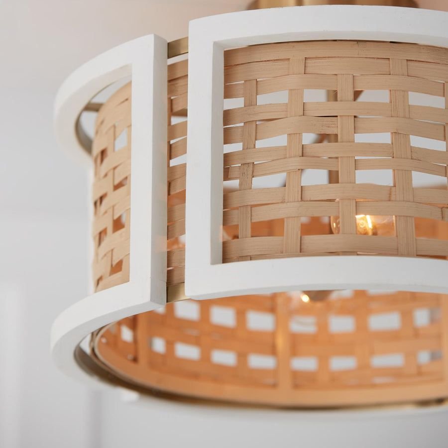 Living room idea with the Capital Lighting 244341WM Lola 4 Light Semi-Flush Flat White and Matte, Capital Lighting