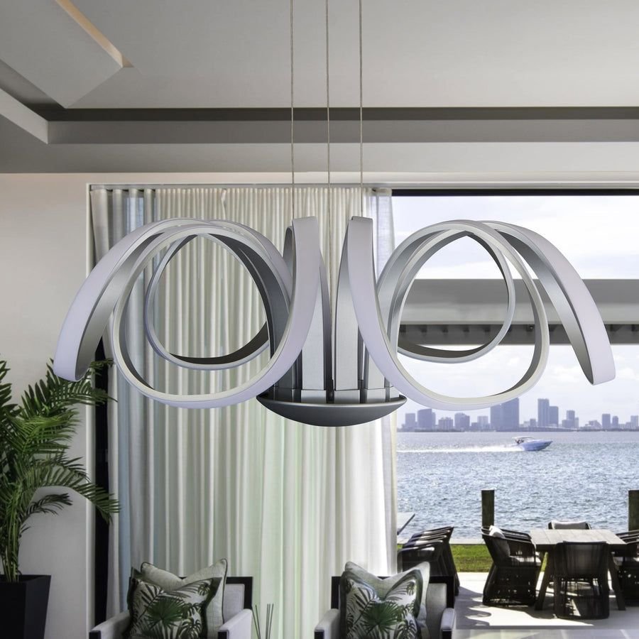 Living room idea with the VONN Capella VMC32420AL 30" Integrated LED ETL Certified Chandelier He, VONN