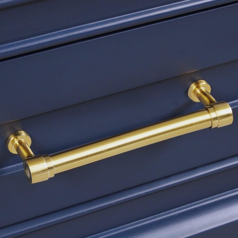Bathroom idea with the Blossom Copenhagen Brushed Gold Handles and Knobs for 24" Vanity Base, Blossom