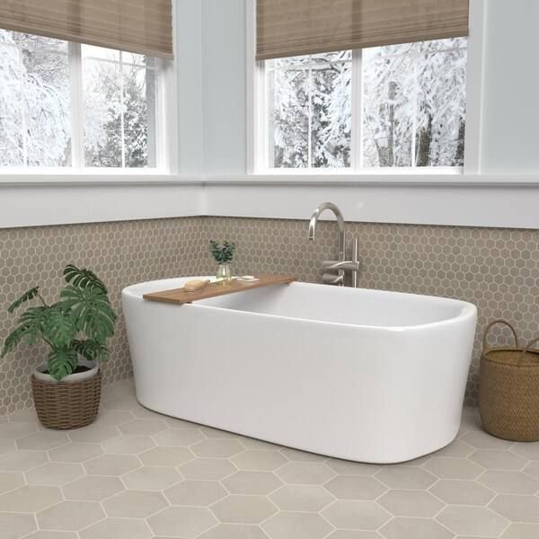 Tile idea with the Marazzi Moroccan Concrete Taupe 8x9 Glazed Porcelain Hexagon Tile, Marazzi