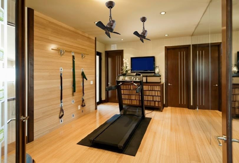 Living room idea with the Matthews Fan DI-BN-WD Diane oscillating ceiling fan in Brushed Nickel, Matthews Fan