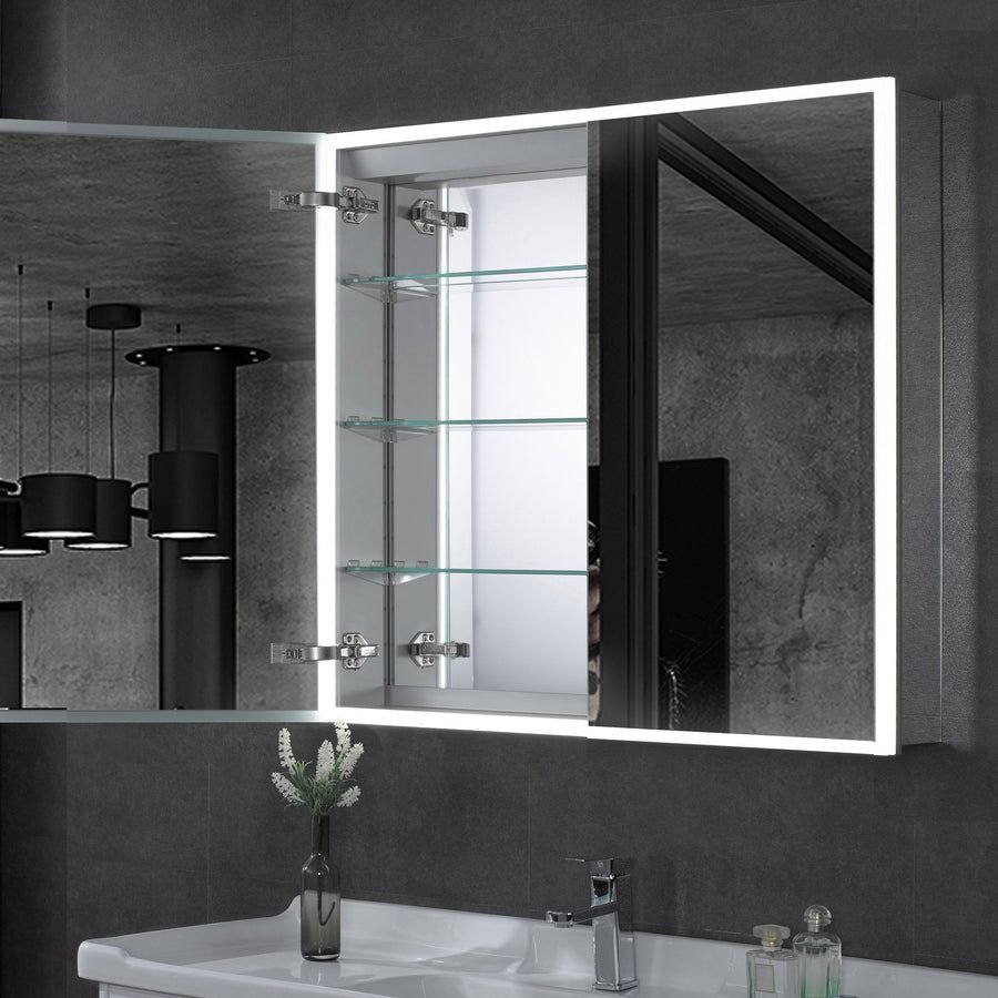 Bathroom idea with the 36" x 30" Double Door LED Light Medicine Cabinet, ALFI