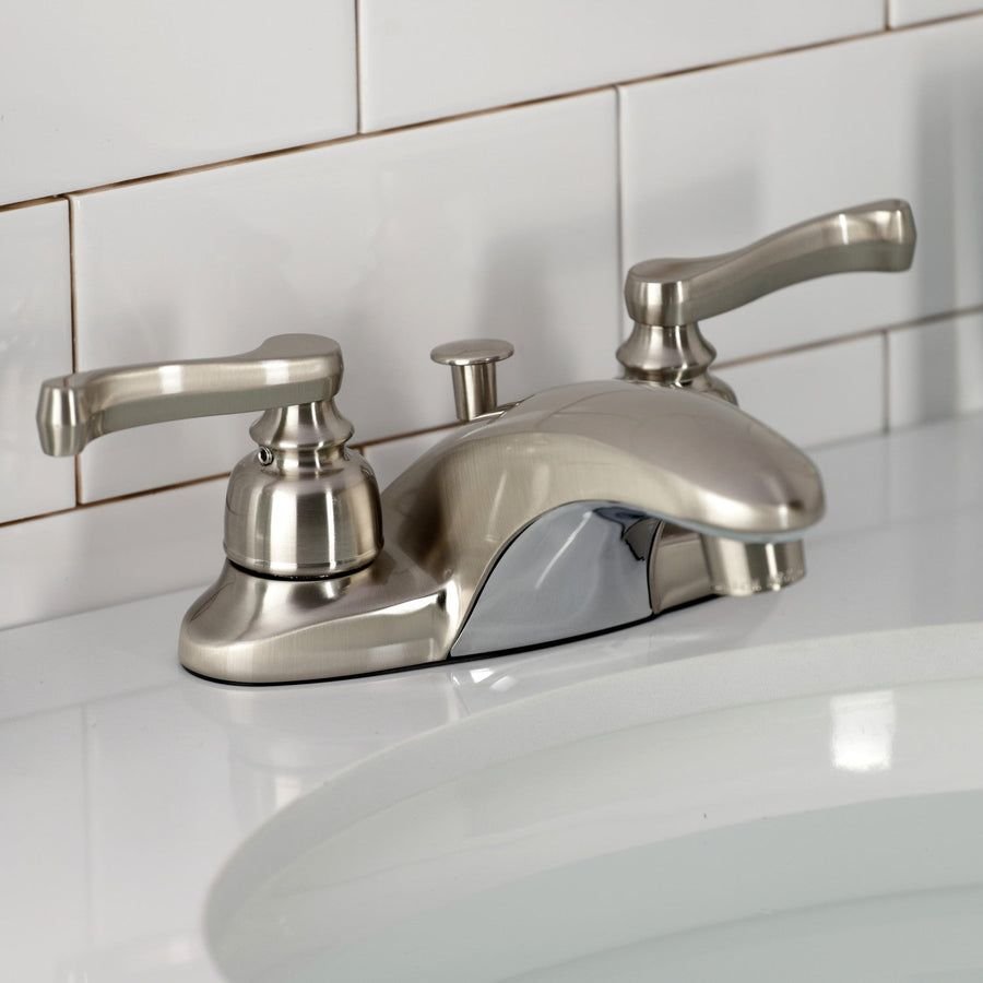 Bathroom idea with the Magellan KB628FL Two-Handle 3-Hole Deck Mount 4" Centerset Bathroom Fa, Kingston Brass