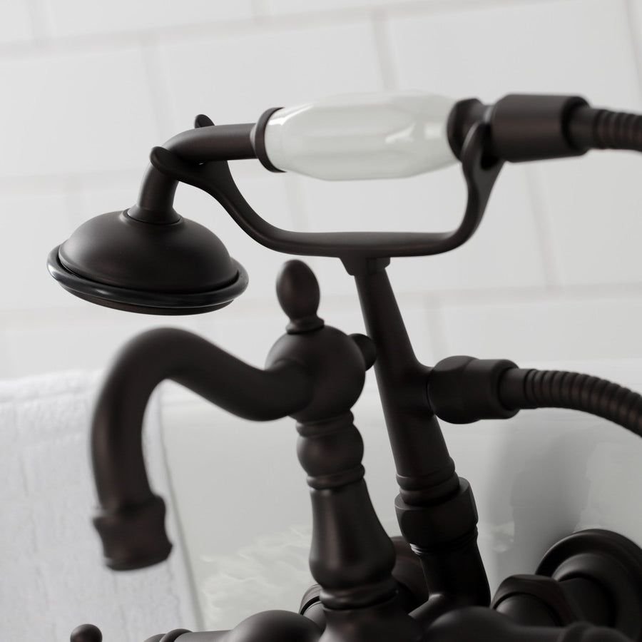 Bathroom idea with the Heritage CA1007T5 Three-Handle 2-Hole Wall Mount Clawfoot Tub Faucet w, Kingston Brass