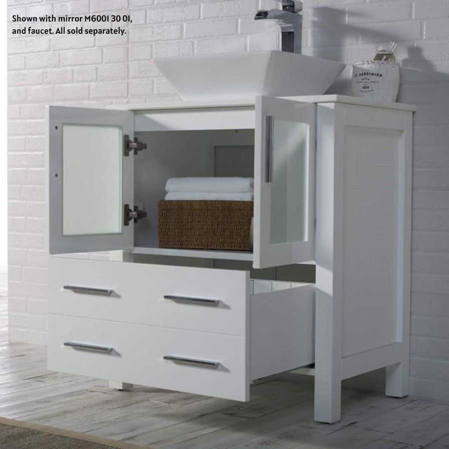 Bathroom idea with the Blossom Sydney 30" White Freestanding Vanity Set With Ceramic Vessel S, Blossom
