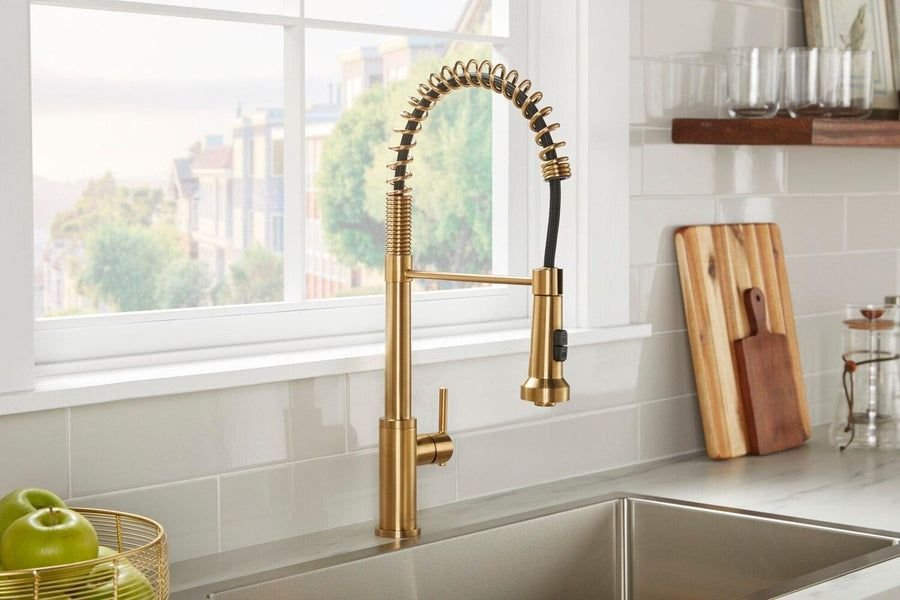 Kitchen idea with the Parma® Single Handle Pre-Rinse Pull-Down Kitchen Faucet, Gerber