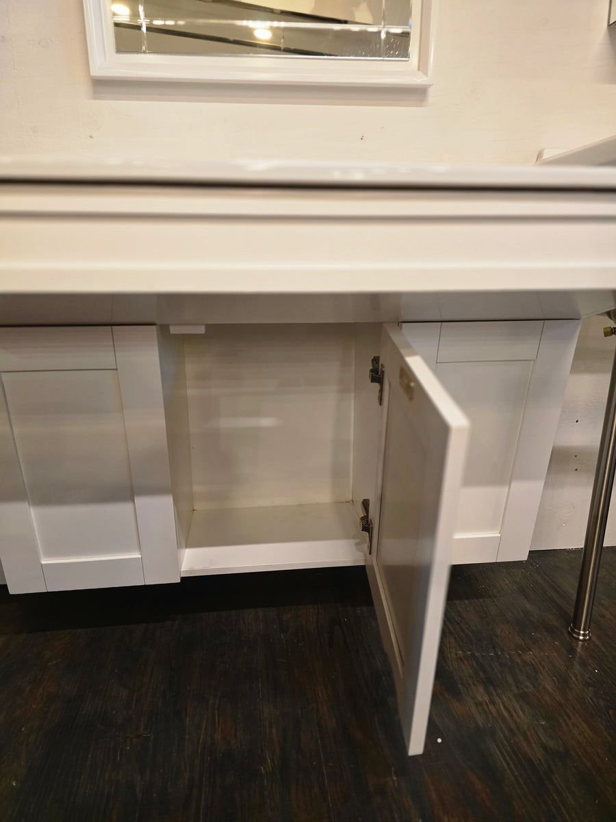 Bathroom idea with the Fairmont Shaker Americana 36" Polar White Wall Mount Vanity /w 37" Swi, Showroom