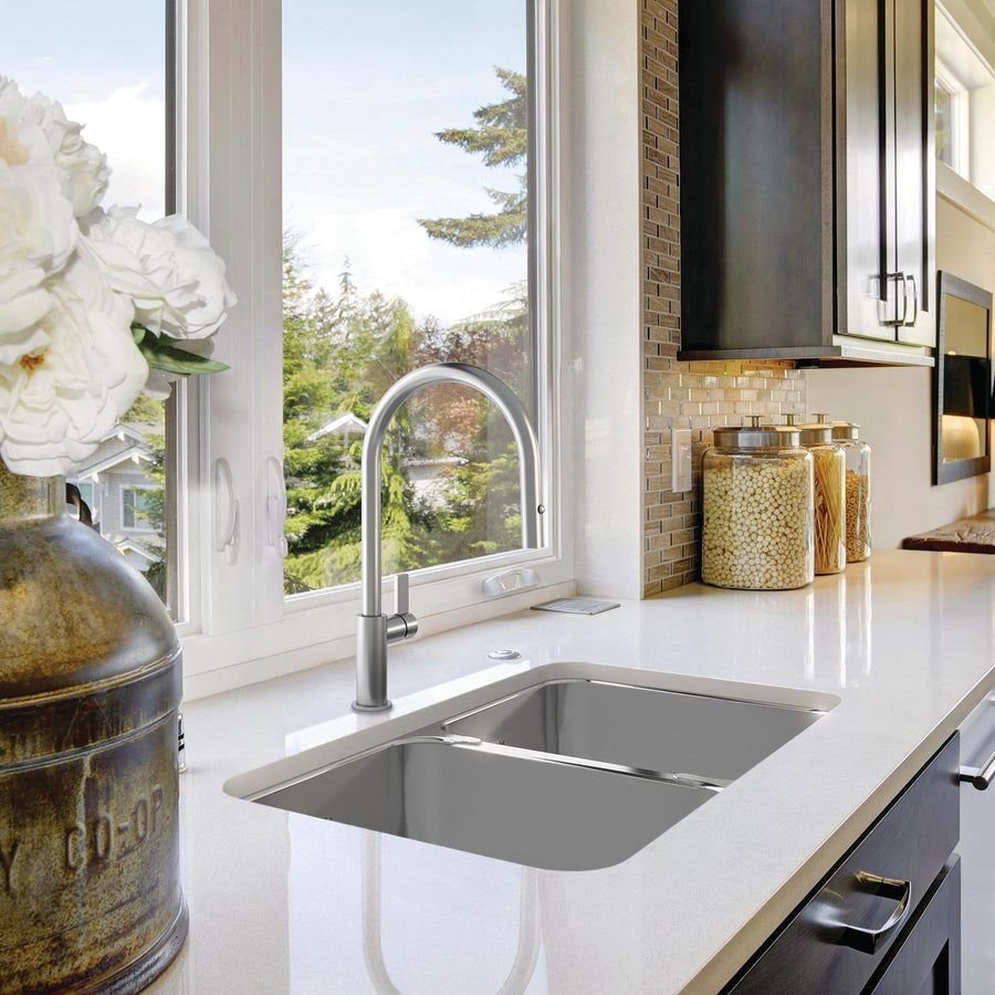 Kitchen idea with the KINDRED QDUA1831-8N Steel Queen 30.88-in LR x 17.75-in FB x 8-in DP Un, Kindred