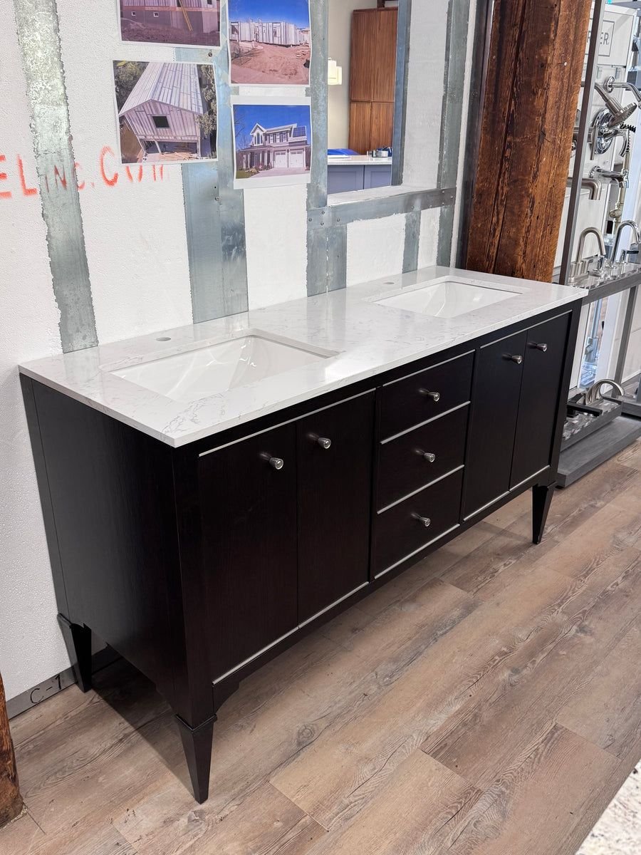 Bathroom idea with the Fairmont Designs Charlottesville 60″ Double Vanity Suite, Vintage Bla, Showroom