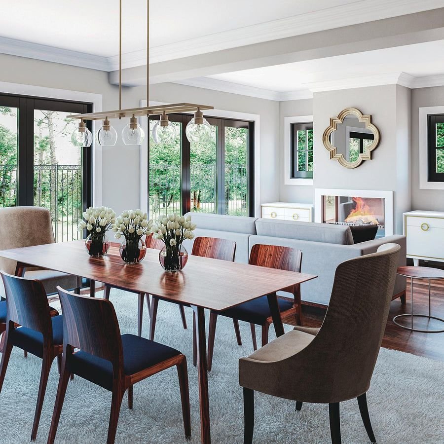 Living room idea with the Capital Lighting 821151AD-426 Mid Century 5 Light Island Aged Brass, Capital Lighting