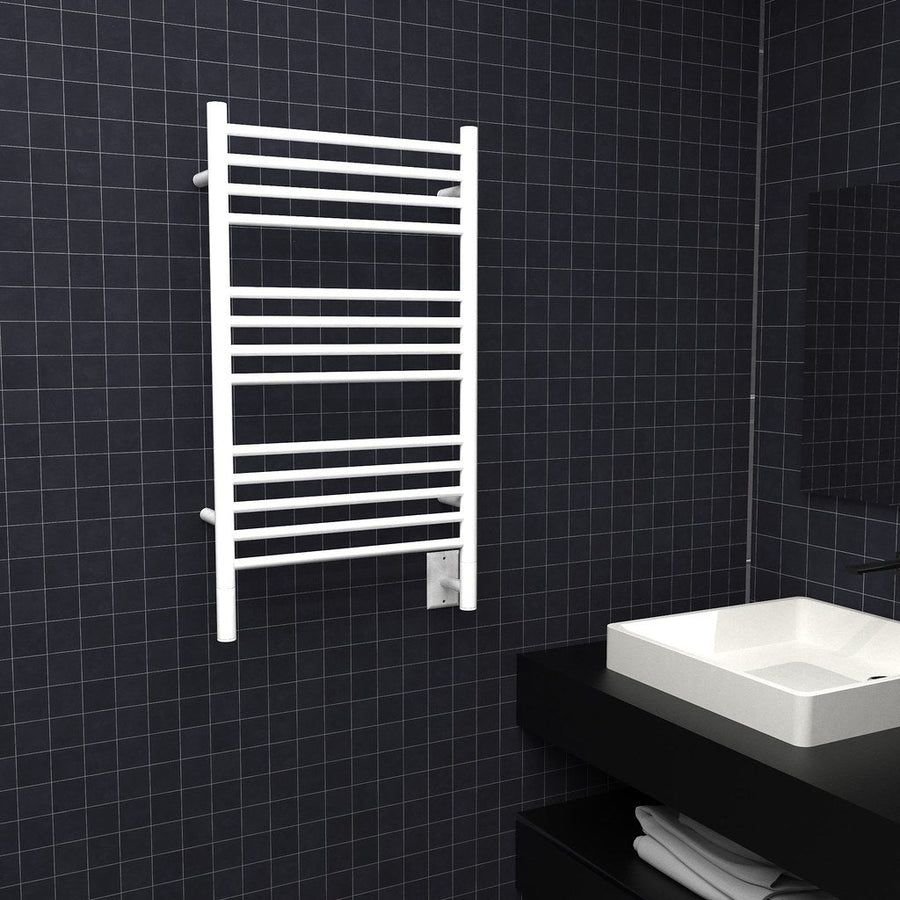 Bathroom idea with the Amba Products CSW Jeeves Model C Straight 13-Bar Hardwired Towel Warme, Amba Towel Warmers