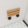 Bathroom idea with the Black Matte 16" Wide Foldable Teak Shower Seat with Round Hardware, ALFI