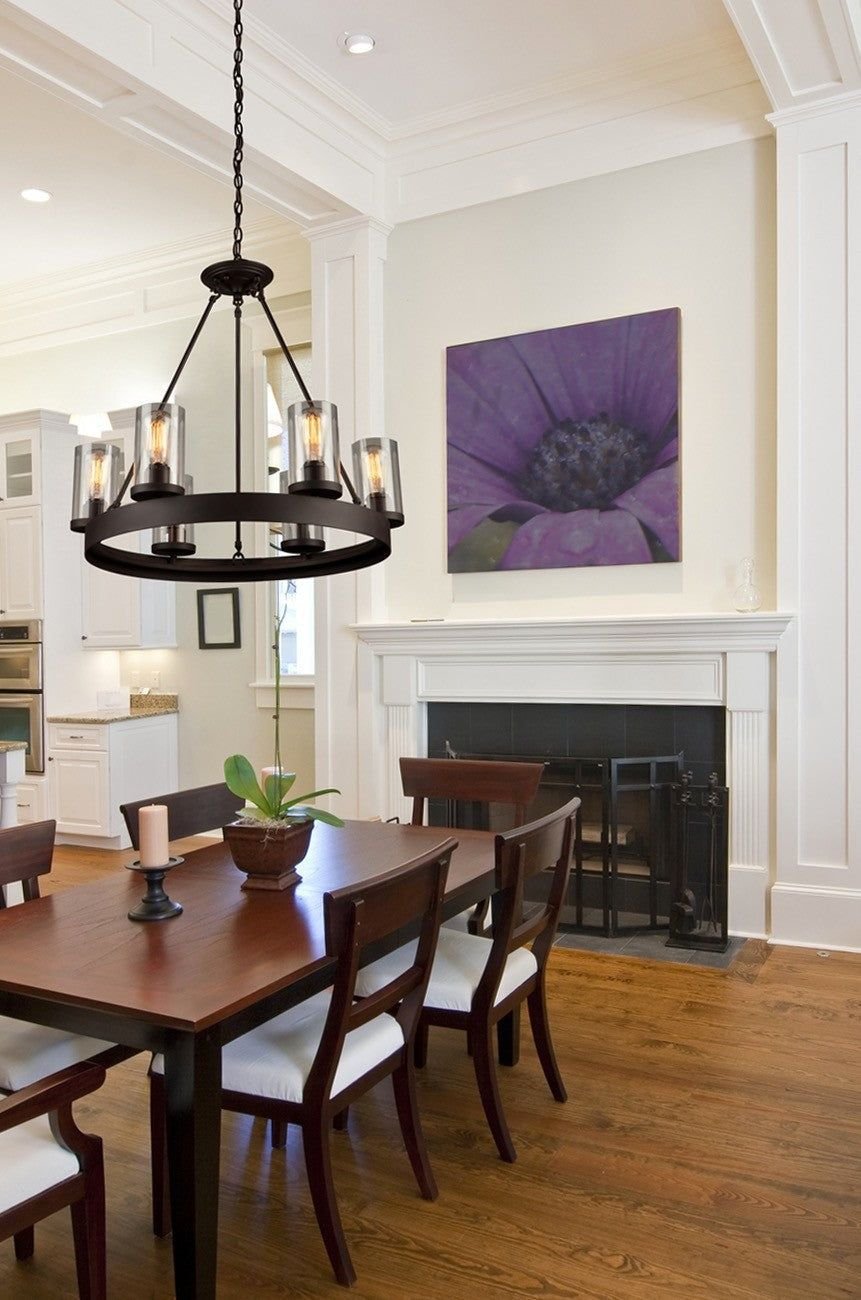 Living room idea with the Menlo Park Chandelier, Artcraft