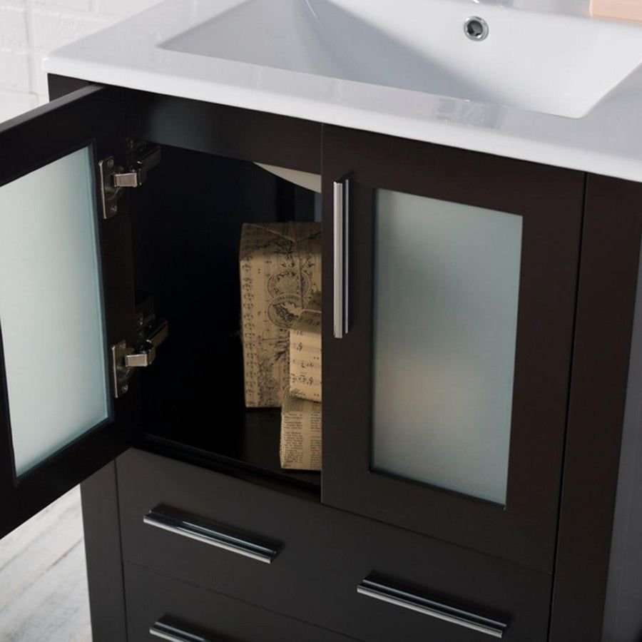Bathroom idea with the Blossom Sydney 24" Espresso Freestanding Vanity Set With Integrated Si, Blossom