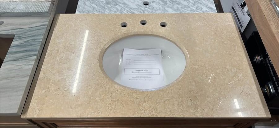 Bathroom idea with the J&K 36” Bathroom Vanity with Quartz Top 8” Widespread, Showroom