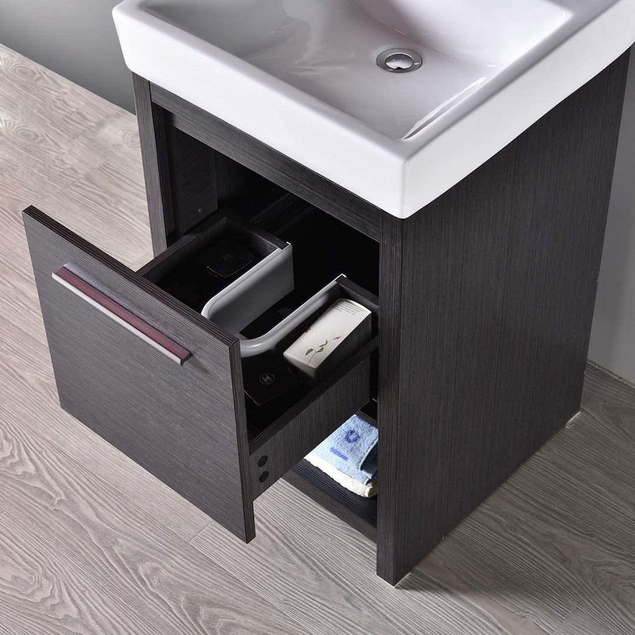 Bathroom idea with the Blossom Milan 20" 1-Drawer Silver Gray Freestanding Vanity Set With Ce, Blossom