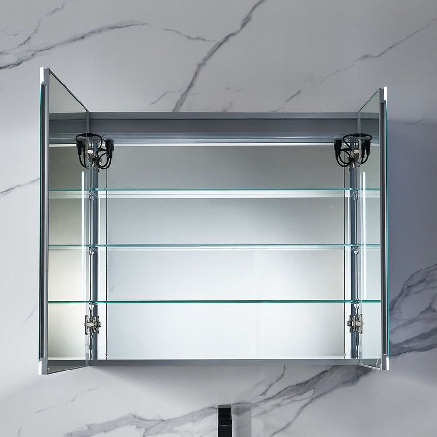 Bathroom idea with the Blossom Capella 36x32 Inside LED Light on Door Medicine Cabinet, Blossom