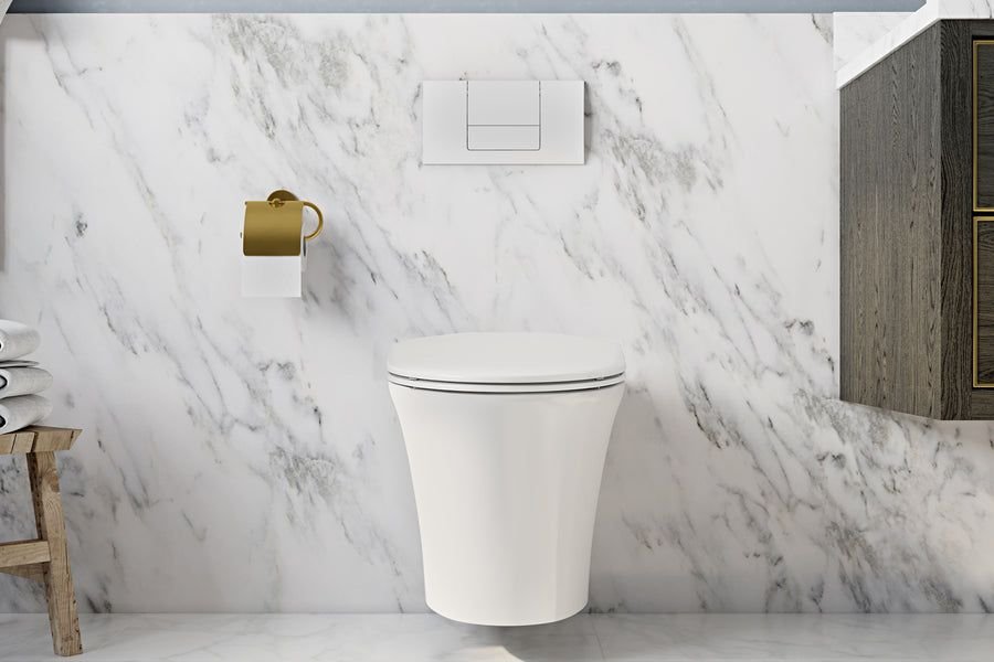 Bathroom idea with the ICERA Muse Wallhung Toilet Bowl CEL White C-6620.01, ICERA