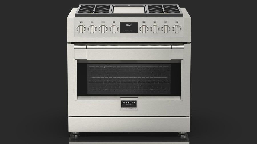 Kitchen idea with the Sofia 36” Pro All Gas Range With Griddle, Fulgor Milano