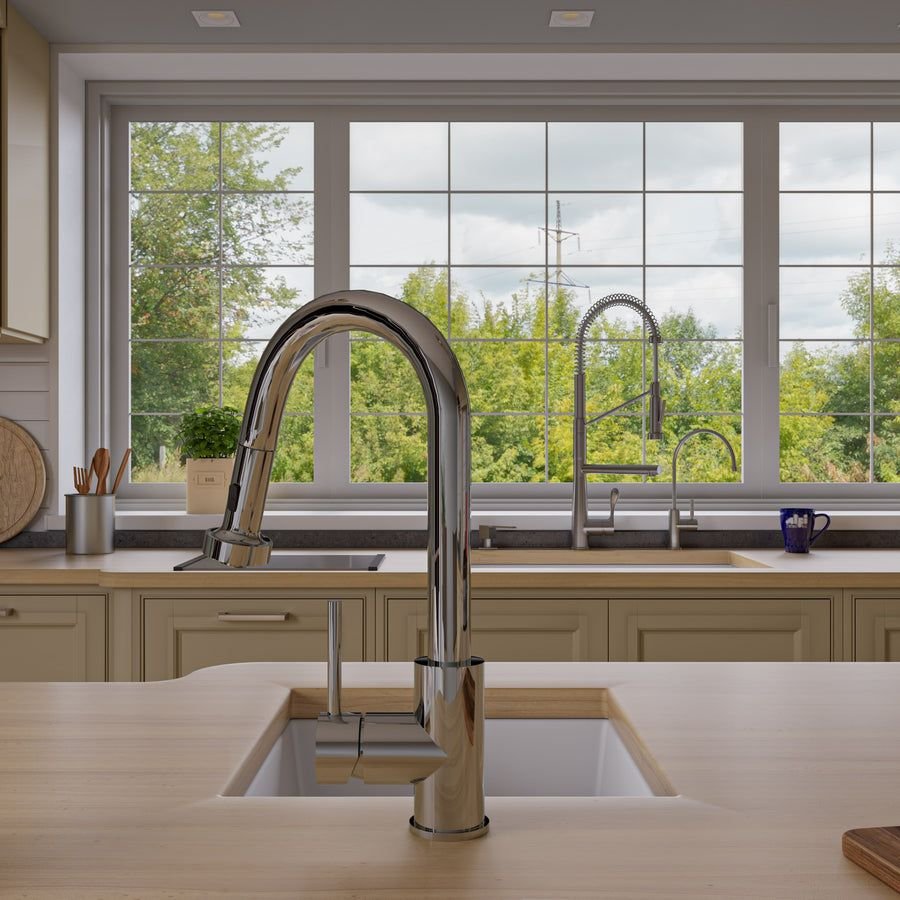 Kitchen idea with the ALFI brand AB1720UM-W White 17" Undermount Rectangular Granite Composi, ALFI
