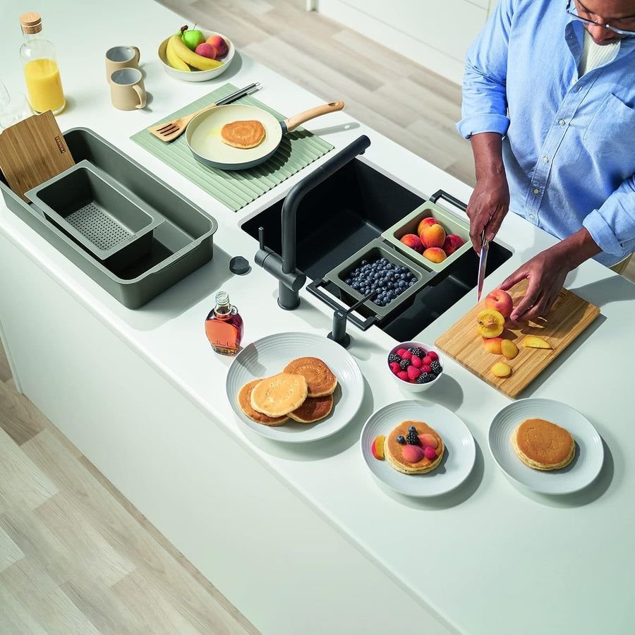 Kitchen idea with the FRANKE All-In Universal Kitchen Sink Accessory System, FRANKE