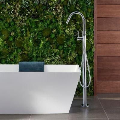 Bathroom idea with the Modern Free Standing Tub Filler in Polished Chrome, Pfister