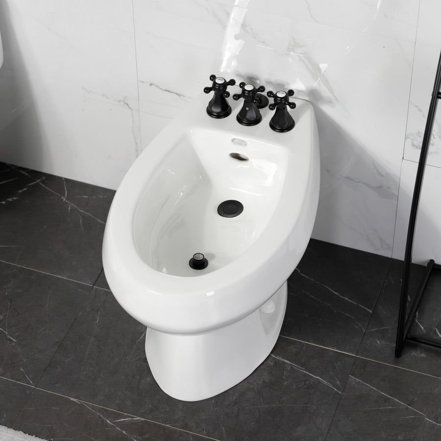 Bathroom idea with the Metropolitan KB320BX Three-Handle Vertical Spray Bidet Faucet with Bra, Kingston Brass