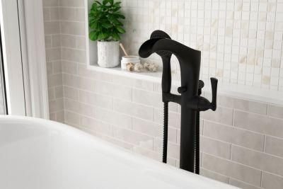 Bathroom idea with the Rhen Tub Filler with Handshower in Matte Black, Pfister