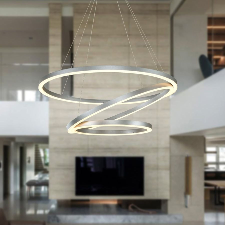 Living room idea with the VONN Tania Trio VMC32500AL 32" Integrated LED ETL Certified Chandelier, VONN