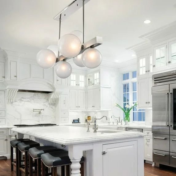 Living room idea with the Hudson Valley Lighting 8717-OB Hinsdale 7-Light Island Pendant (Showro, Hudson Valley