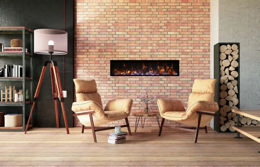 Living room idea with the Amantii BI-40-DEEP-OD Panorama Deep Full View Smart Electric, Amantii