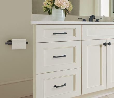 Bathroom idea with the Amerock BH26540MB Matte Black Single Post Toilet Paper Holder 7-1/4 in, Amerock