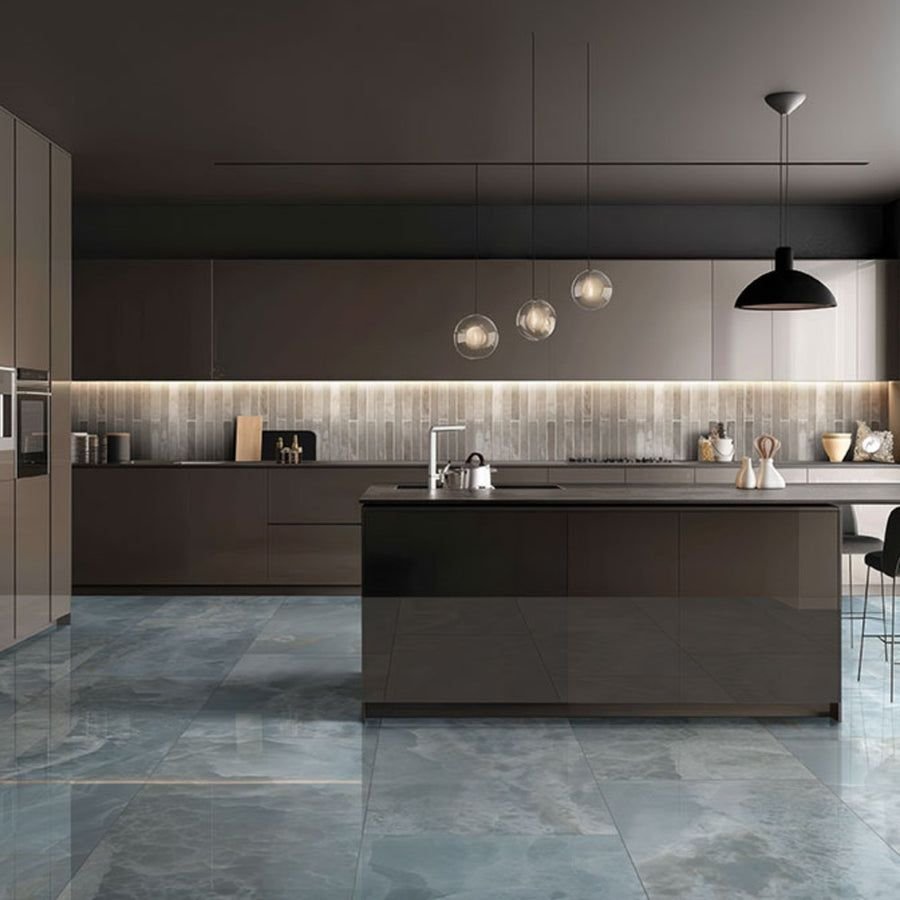 Kitchen idea with the MSI Biotite 24" x 48" Polished Porcelain Floor and Wall Tile, MSI