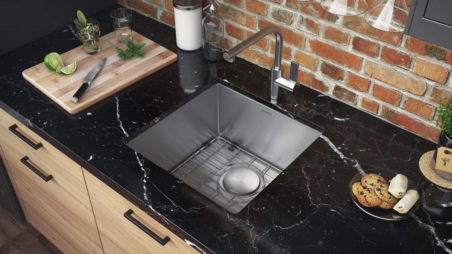 Kitchen idea with the Ruvati 18 inch Undermount Bar Prep 16 Gauge Kitchen Sink Round Corners, Ruvati