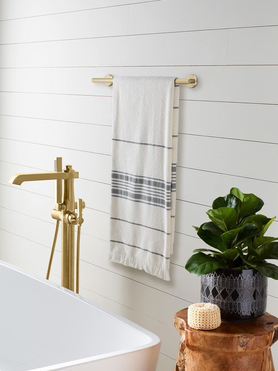 Bathroom idea with the Amerock BH26543BBZ Golden Champagne Towel Bar 18 in (457 mm) Towel Rac, Amerock