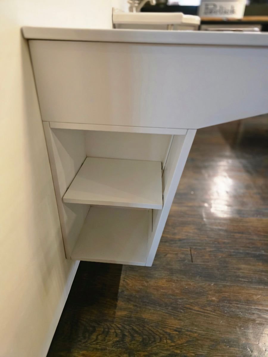 Bathroom idea with the Fairmont Shaker Americana 36" Polar White Wall Mount Vanity /w 37" Swi, Showroom
