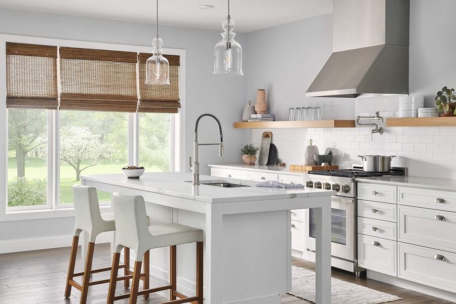 Kitchen idea with the Kinzie® Pre-Rinse Single Handle Spring Kitchen Faucet, Gerber