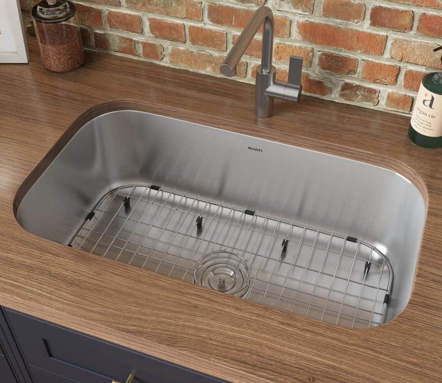 Kitchen idea with the Ruvati 32-inch Undermount 16 Gauge Stainless Steel Kitchen Sink Single, Ruvati