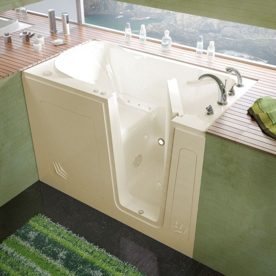 Bathroom idea with the MediTub Walk-In 30 x 54 Right Drain Biscuit Air Jetted Walk-In Bathtub, Meditub