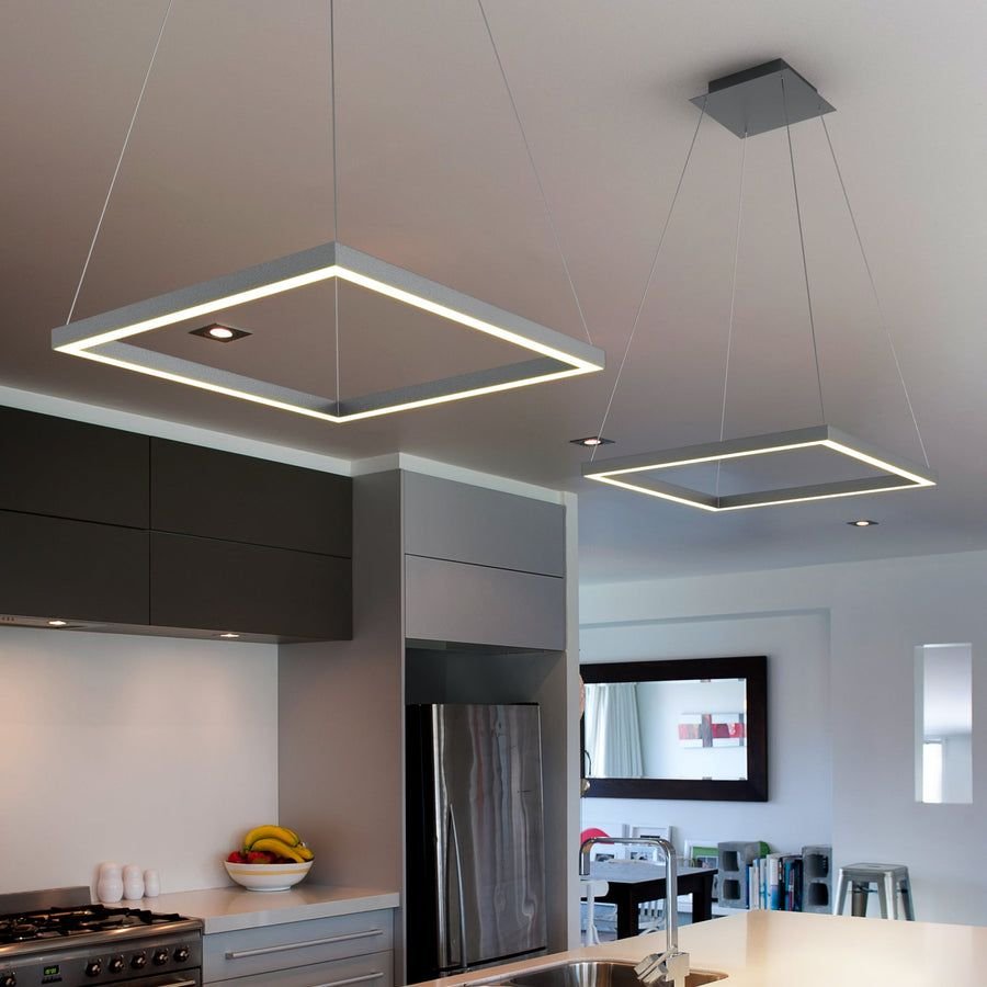 Living room idea with the VONN Atria VMC31620AL 20" Integrated LED ETL Certified Pendant, Height, VONN