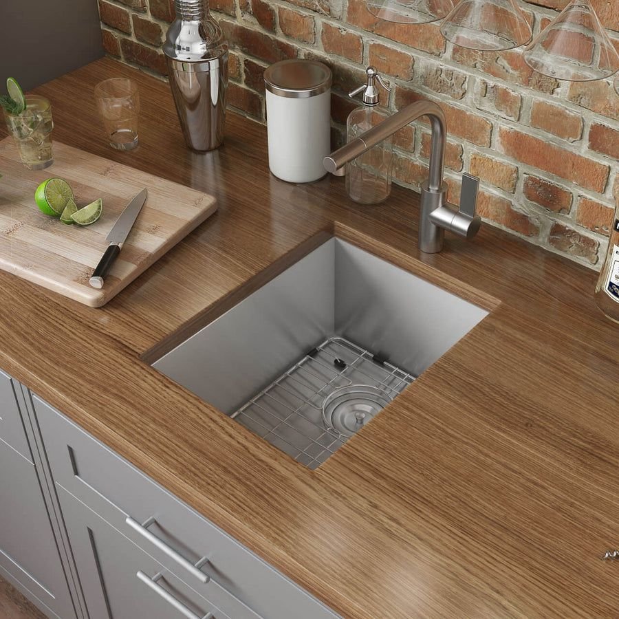 Kitchen idea with the Ruvati 14-inch Undermount 16 Gauge Zero Radius Bar Prep Kitchen Sink S, Ruvati