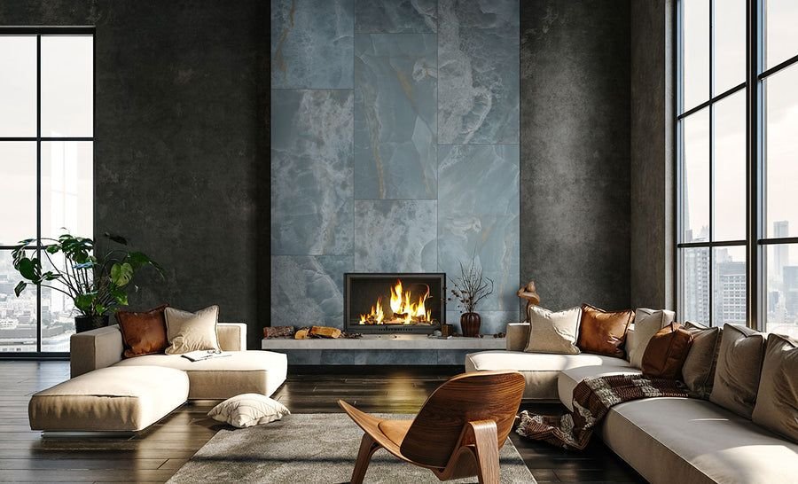 Tile idea with the MSI Biotite 24" x 48" Polished Porcelain Floor and Wall Tile, MSI