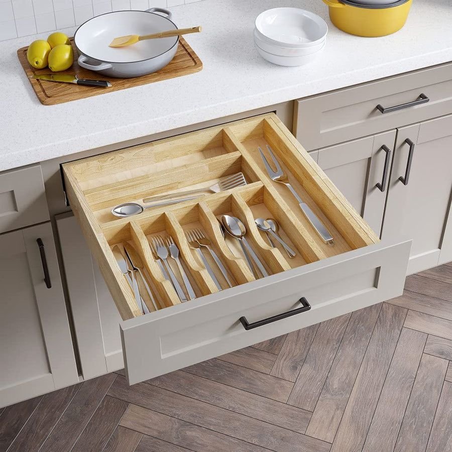 Living room idea with the Hardware Resources DO21A-B24 21" Adjustable Drop-In Cutlery Drawer Ins, Hardware Resources