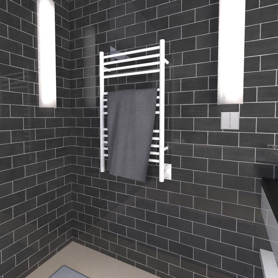 Bathroom idea with the Amba Products CSW Jeeves Model C Straight 13-Bar Hardwired Towel Warme, Amba Towel Warmers