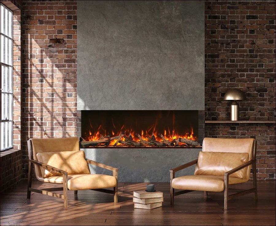Living room idea with the Amantii 50-TRV-XT-XL Trv View Extra Tall Smart Electric, Amantii