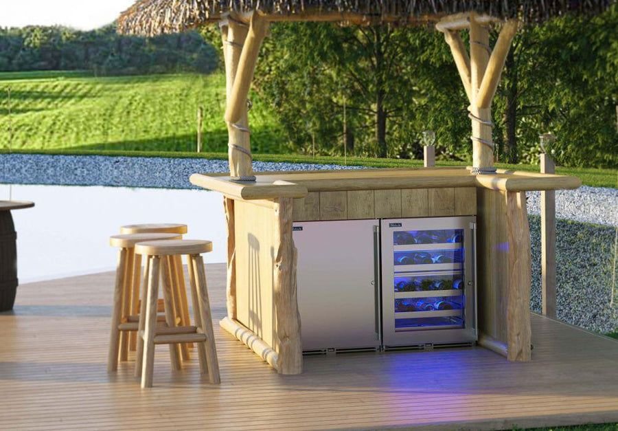 Living room idea with the Perlick 24" Signature Series Built-In Wine Cooler with 20 Bottle Capac, Perlick