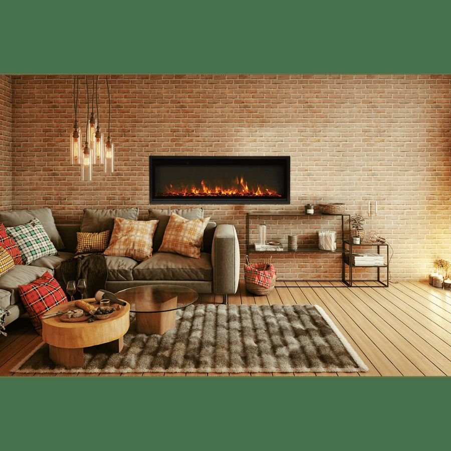 Living room idea with the Amantii SYM-SLIM-60 Symmetry Xtraslim Smart Electric -60" WiFi Enabled, Amantii