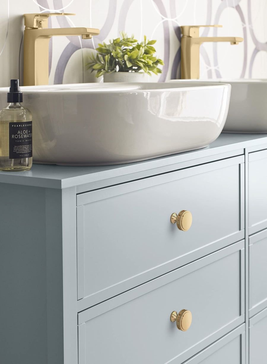 Bathroom idea with the Amerock Cabinet Knob |Champagne Bronze 1-3/8 in (35 mm) Diameter Drawe, Amerock